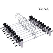 10 Piece Stainless Steel Pants Racks Holder Clothing Wardrobe Hangers Clip Peg Trousers Clamp Hanger Holders Container Organizer