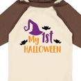 thumbnail image 4 of Inktastic My First Halloween, Witch Hat, Bats - Purple Black Boys or Girls Long Sleeve Baby Bodysuit, 4 of 5