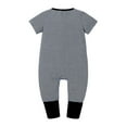 thumbnail image 4 of XMMSWDLA Toddler Girl Clothes Baby Boys Girls Cute Stripe Pattern Short Sleeve Double Zipper Romper Jumpsuit, 4 of 8