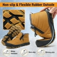 thumbnail image 3 of Snow Boots Mens Waterproof Winter Boots Fur Lined Warm Ankle Boots Zipper Closure Slip on Outdoor Boot Comfortable Walking Shoes, 3 of 6