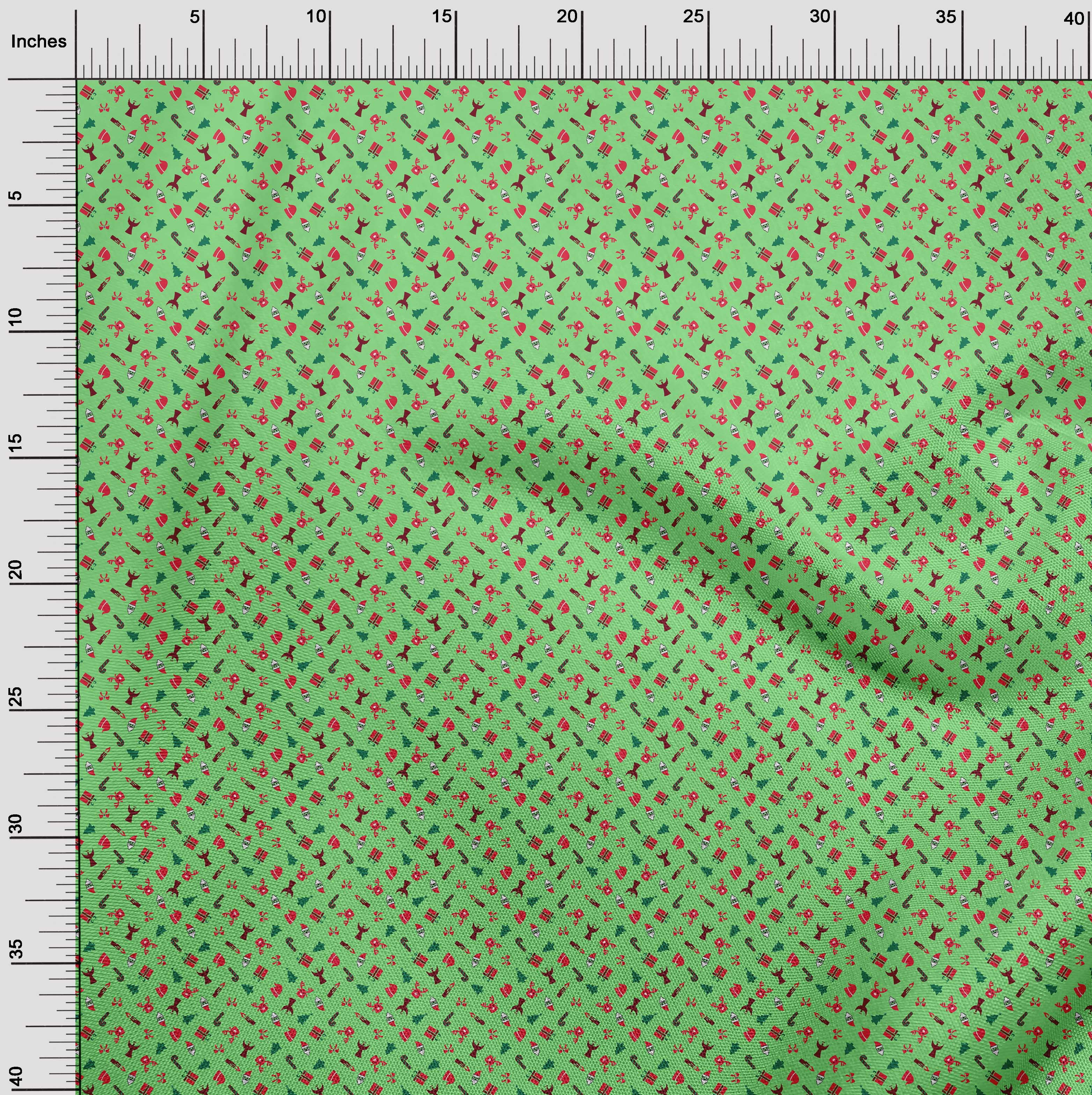 oneOone Viscose Jersey Light Green Fabric Christmas Diy Clothing Quilting Fabric Print Fabric By Yard 60 Inch Wide