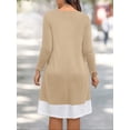 thumbnail image 2 of Cuteduck Plus Size Women’s Long Sleeve V-Neck Zipper Dress Autumn/Winter 1X-5X, 2 of 9