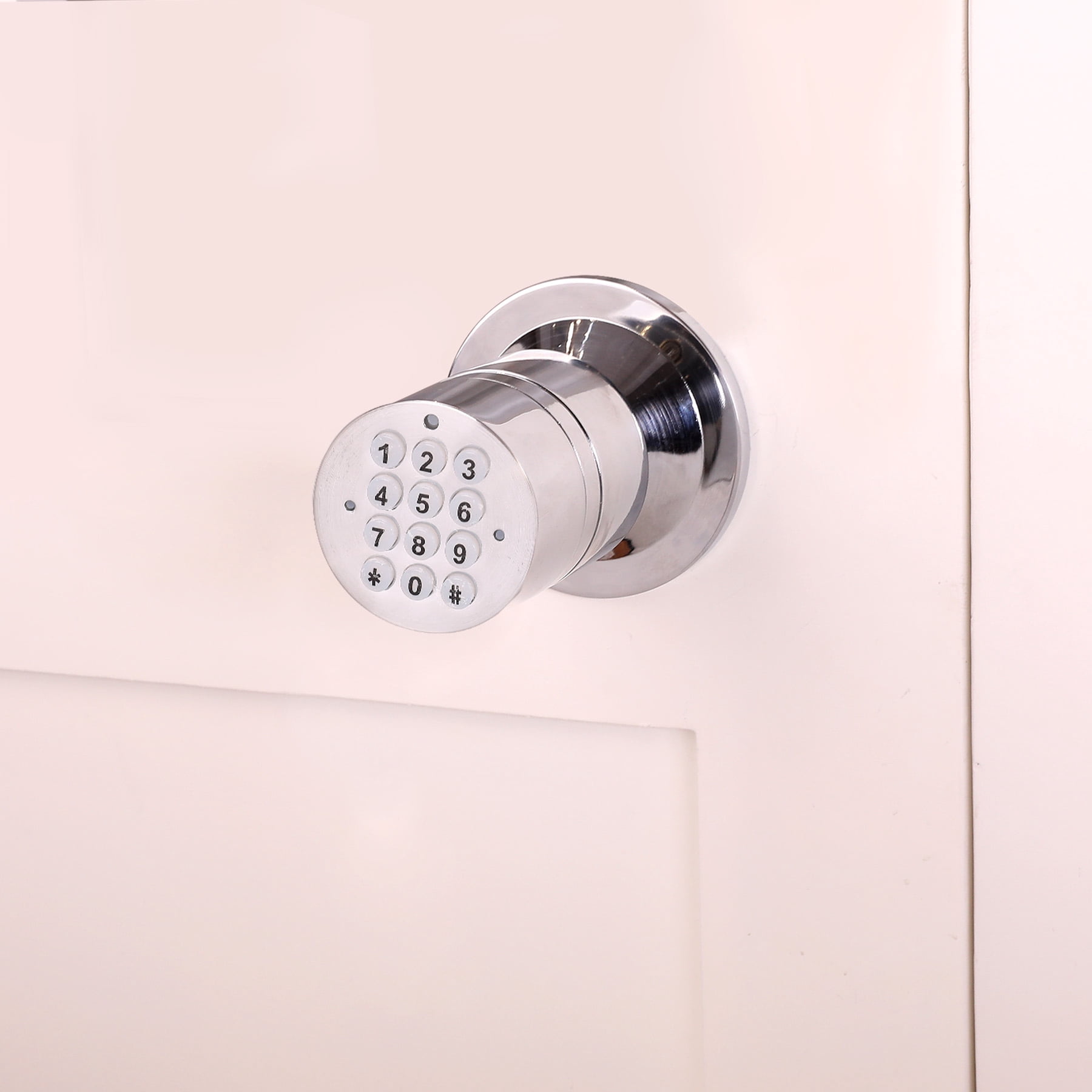 Electric Keyless Smart Lock with Key Pad Backup Security Silver