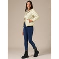 thumbnail image 3 of DARING DIVA Women's Hooded Packable Puffer Jacket S Apricot White, 3 of 6
