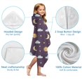 thumbnail image 7 of Purple Sun Moon Star Cloud Pattern Hooded Bath Towel，50"x30" for Ages 3 To 12 Kids, Quick Dry Lightweight Soft Microfiber Hood Beach Towel Cover Up for Kids, 7 of 7