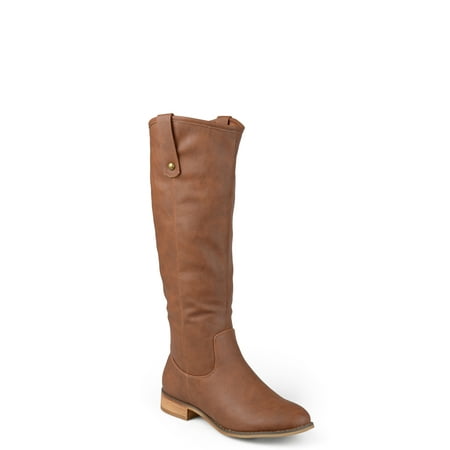 Mid Calf Leather - Women's Faux Leather Mid-calf Round Toe Boots
