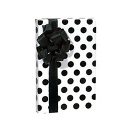 Dot Wrapping - White Background Black Polka Dots Birthday / Special Occasion Gift Wrap Wrapping Paper-16ft