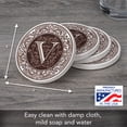 thumbnail image 6 of Thirstystone Monogram Letter V Absorbent Sandstone Coaster 4-Pack, 6 of 6