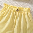thumbnail image 6 of Tfken Toddler Outfits Sets For Girls 2 Pieces Off Shoulder Flying Sleeve Halter Tops With Shorts Solid Color Size 7-8 Years Yellow Summer Casual Soft Outfit Set, 6 of 9