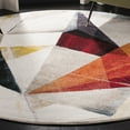thumbnail image 3 of SAFAVIEH Porcello Karenza Geometric Area Rug, Light Grey/Orange, 8' x 8' Round, 3 of 6