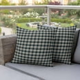 thumbnail image 3 of Outdoor Waterproof Pillow Covers Black Beige Buffalo Plaid Throw Cushion Case， Retro Geometric Style Pillowcase for Bed, Sofa, Couch, Patio Furniture, 16x16in, 2Pack Decorative Pillows, 3 of 9