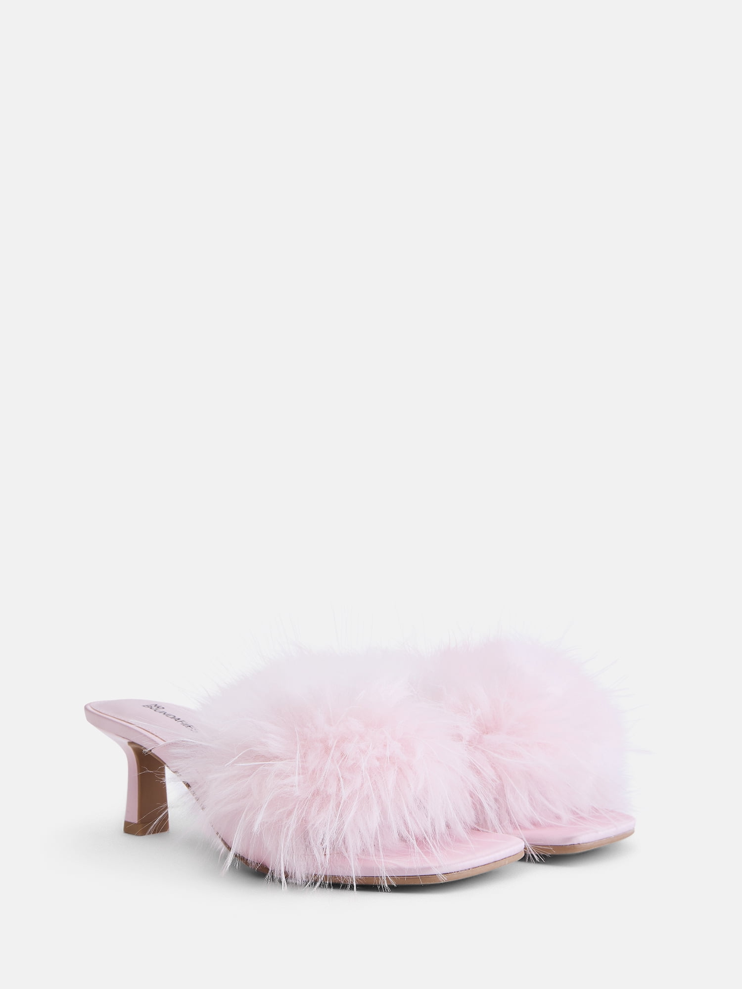 No Boundaries Women's Faux Feather Dress Heels