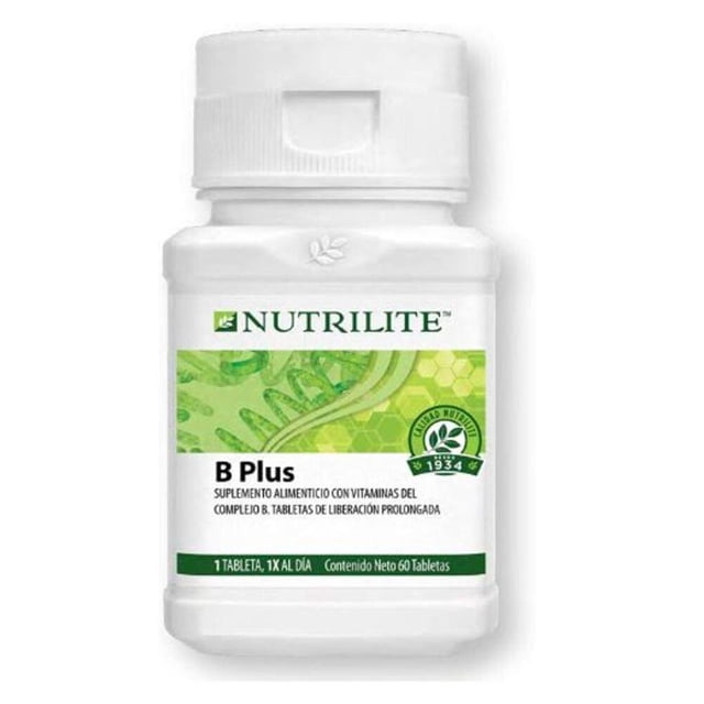 Suplemento B Plus 60 Tabletas Complejo B Acción Prolongada Amway Complemento alimentación