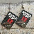 thumbnail image 3 of 4 Sets of Spooky Horror Themed Drop & Dangle Earrings - Simple Fashion Movie Inspired Designs with Book Earrings - Perfect Holiday Gift Set for Horror Fans, 3 of 5