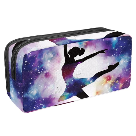 MUOOUM Pencil Case, Color Galaxy Dancer Silhouette Large Capacity Pencil Pouch Stationery Pen Bag