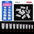 thumbnail image 1 of 100 unids/caja de uñas postizas transparentes sin costuras, cobertura completa, puntas para uñas postizas, pegatina completa corta en forma de T para manicura de uñas Tan Jianjun unisex, 1 of 2