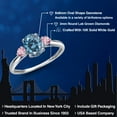 thumbnail image 2 of Gem Stone King 10K White Gold Persian Blue Moissanite and Pink Lab Grown Diamond 3-Stone Ring for Women | 1.64 Cttw | Oval 8X6MM | Gemstone Birthstone | Size 5, 2 of 6