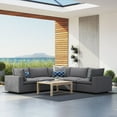 thumbnail image 2 of Modular Lounge Sectional Deep Sofa Set, Sunbrella, Grey Gray, Fabric, Modern Contemporary, Outdoor Patio Balcony Cafe Bistro Garden Furniture Hotel Hospitality, 2 of 10