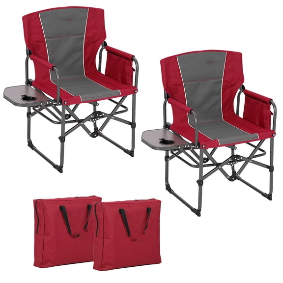 Studyset 2pack Outdoor Foldable Camp Chair, Oversized Camping Directors Chair, Portable Folding Lawn Chairs with Pocket for Beach, Fishing, Picnic