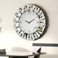 thumbnail image 2 of LUVODI 32 Inch Decor Mirror Wall Clock Beveled Glass Edge Wall Mirror with Clock for Living Room Bedroom Fireplaces, 2 of 9