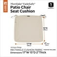 thumbnail image 3 of Classic Accessories Montlake FadeSafe Rectangular Patio Dining Seat Cushion Slip Cover - 2" Thick - Heavy Duty Outdoor Patio Cushion with Water Resistant Backing, Antique Beige, 17"W x 15"D x 2"T, 3 of 23