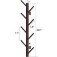 thumbnail image 2 of Coat Rack Wall Mount,Bamboo Vertical Hat Rack for Wall,Wall Coat Tree,Coat Hanger,Floating Coat Rack for Hats,Jackets,Bags,Entryway Bedroom (Brown), 2 of 7