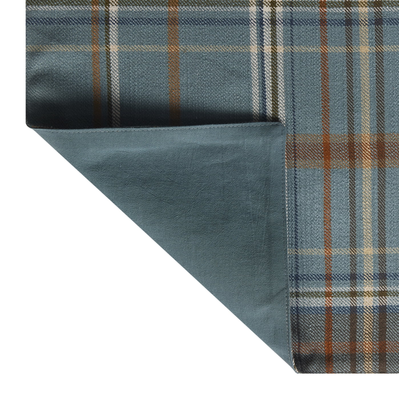 Harvest Plaid 13" x 72" Table Runner - 100% Cotton, Blue