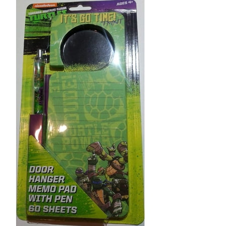 Characters Memo Sheets - Ninja Turtles Doorhanger Memo Pad with Pen and 60 Sheets