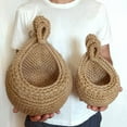 thumbnail image 5 of Trianu Wall Hanging Fruit Storage Basket Jute Vegetable Baskets for Boho Kitchen Woven Hang Basket Pantry Wicker Produce Storage Bag for Onion Potato Garlic Veggie Banana Plant, Small, 5 of 7