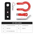 thumbnail image 3 of WINMAX AUTOMOTIVE TOOLS Receiver Hitch D-Ring With 5T 3/4In Shackle Tow Hook Winch Mount To 2" Receivers, 3 of 11