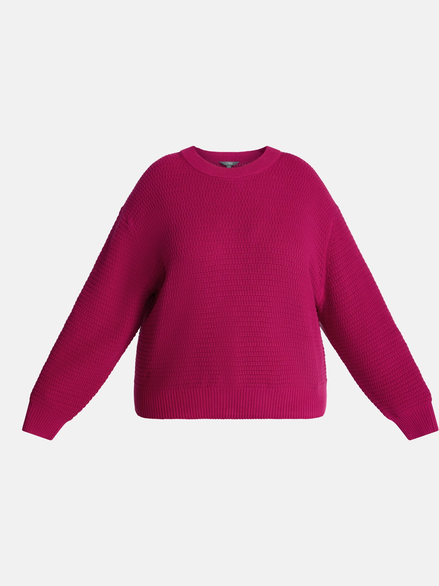 Terra & Sky Women's Plus Knit Crewneck Pullover Sweater, Sizes 0X-5X