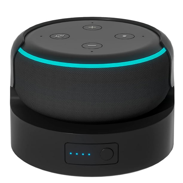 Blanou Echo Dot 3 Base de batería, base de batería portátil Dot 3.ª generación Google Mini 2, 5200 mAh 8 horas de tiempo de trabajo, negro (no incluye altavoz)