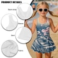 thumbnail image 6 of Xixirimido Sea Waves Cherry Blossom Print Girls Swimsuits One Piece Sleeveless Swimwear with Skirt Modest Bathing Suit with Built-in Shorts Beach Vacation Swim Dress, 3-4 Years, 6 of 7