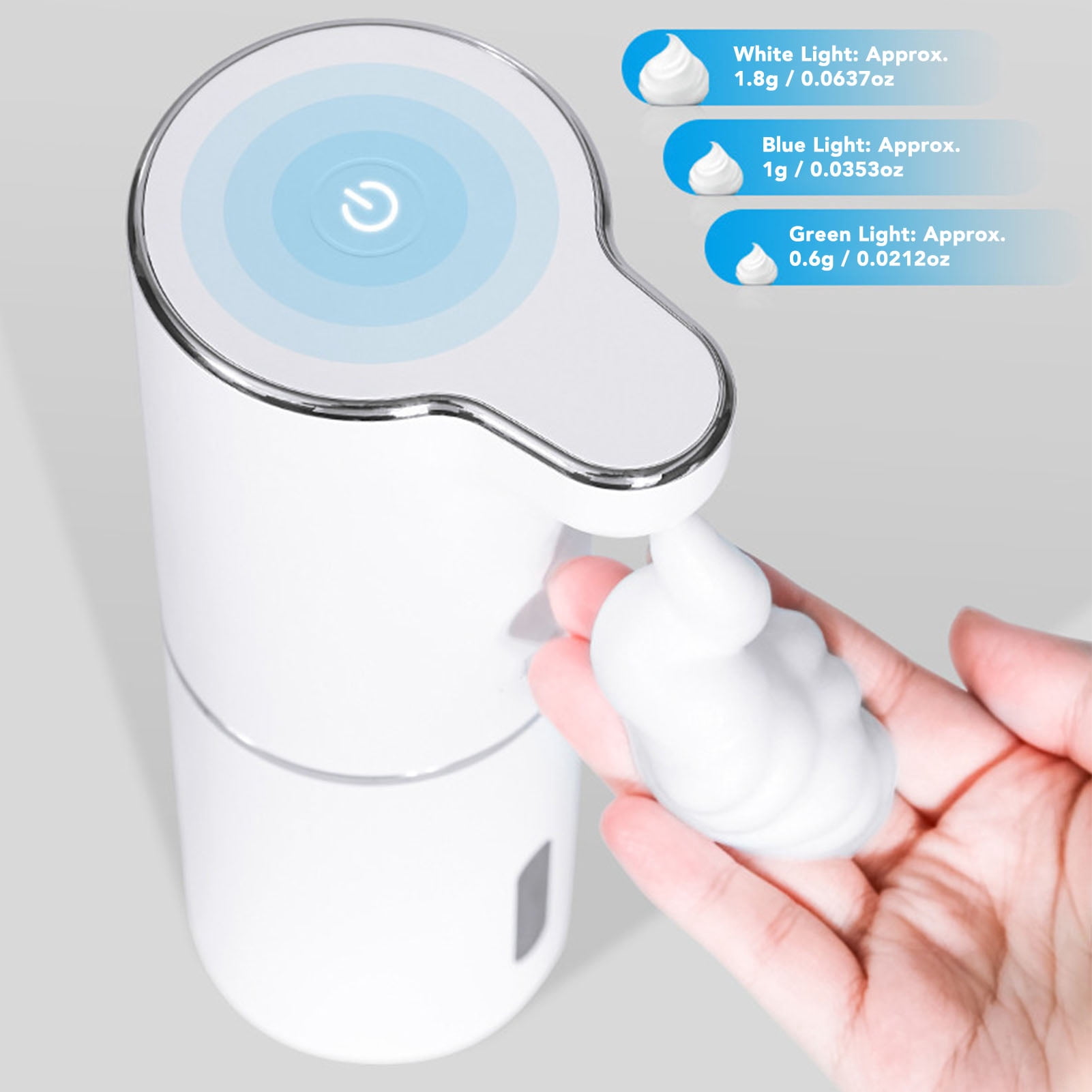 Rupoun Automatic Soap Dispenser 10.14 oz / 300ml Touchless Rechargeable Foaming Soap Dispenser with Infrared Motion Sensor for Kitchen Bathroom Bathroom Accessories Waterproof Smart Hand Washer