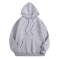 thumbnail image 7 of Tunic Tops for Women Loose Fit Casual Fall Winter Hooded Long Sleeve Puff One Shoulder Hoody Graphic Leisure Polyester Sweatshirts Hoodies(Grey,XXL), 7 of 7