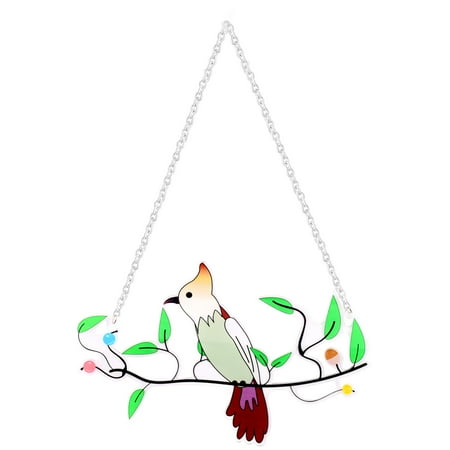 

XFLWAM CardinalBird Multicolor Bird Color Acrylic Pendant Window Panel Suncatcher