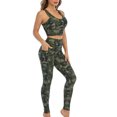 thumbnail image 1 of Puntoco Conjunto de yoga para mujer Fitness Correr Estampado ajustado Camiseta deportiva sin mangas Sujetador Fitness Conjunto de dos piezas Liquidación Puntoco Puntoco-4262, 1 of 5