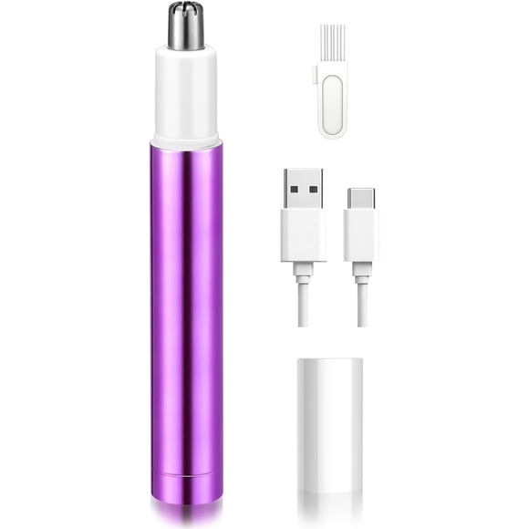 Recortadora de vello nasal AREYZIN para mujer, recargable con USB-C, color morado