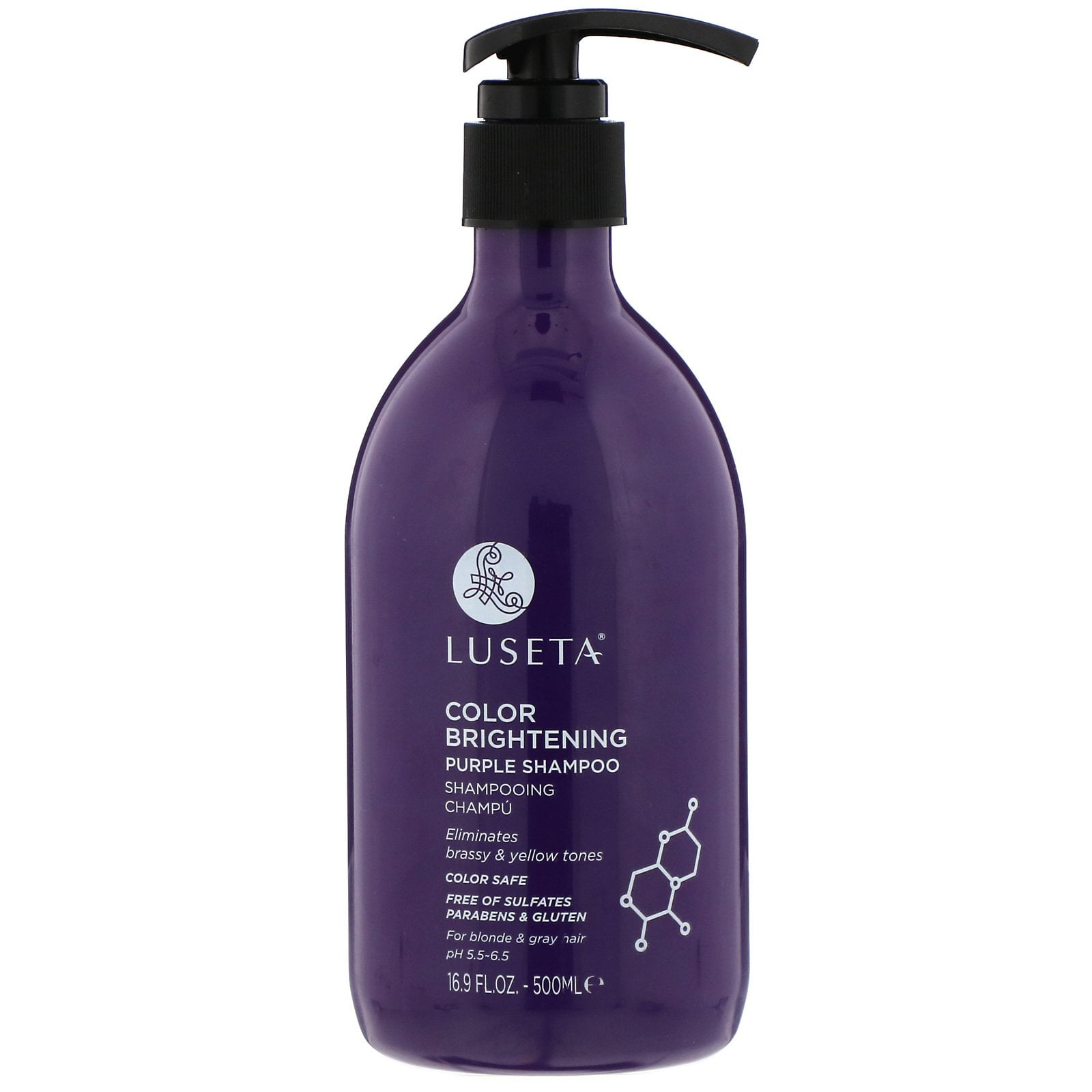 Luseta Beauty Color Brightening, Purple Shampoo, 16.9 fl oz (500 ml
