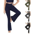 thumbnail image 3 of Pantalon Bootcut Élégant Taille Haute Extensible Grande Taille pour Femmes pour Yoga Noir, 3 of 13