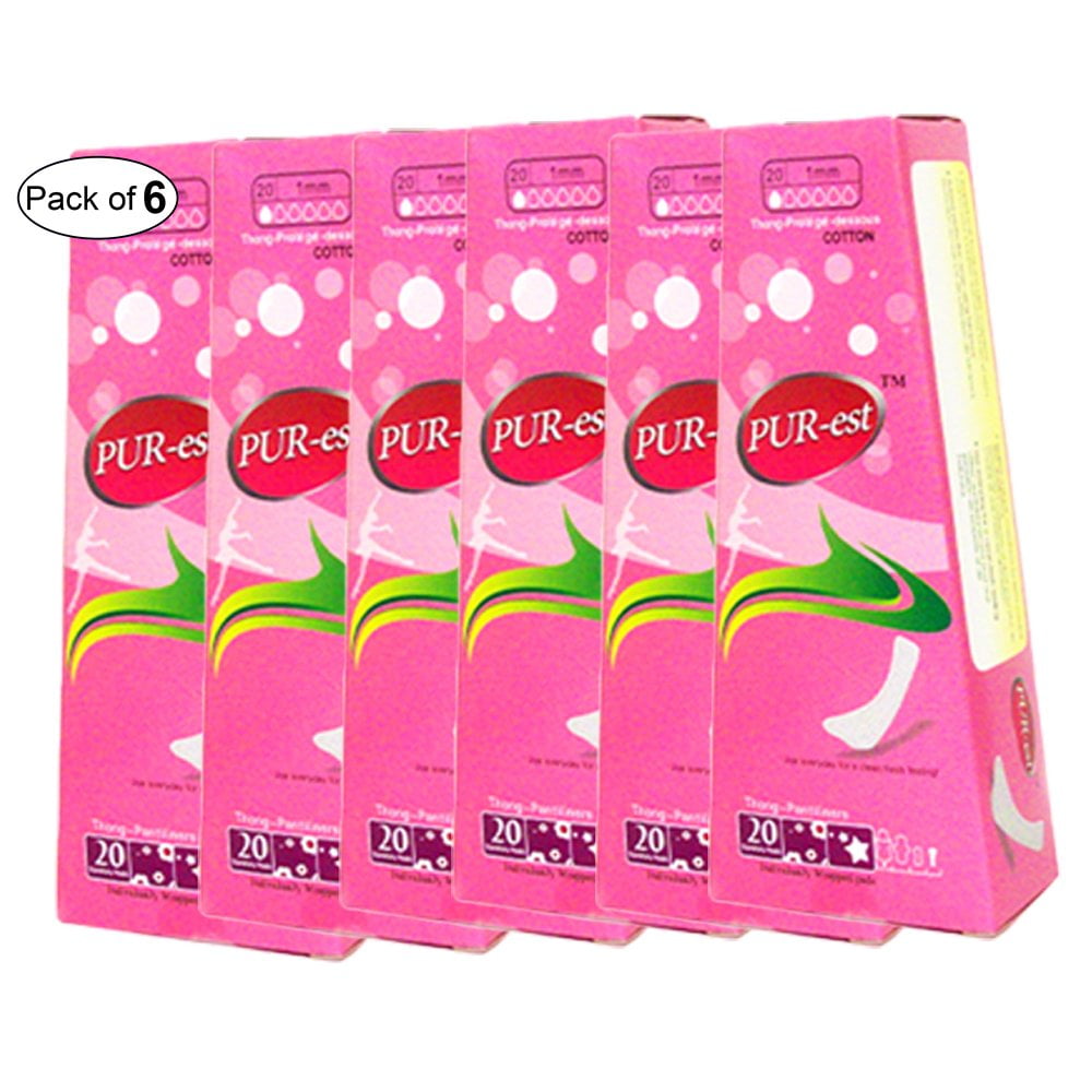 Cotton ThongPantiliners (20 Pads) (Pack of 6) By Purest Walmart Canada