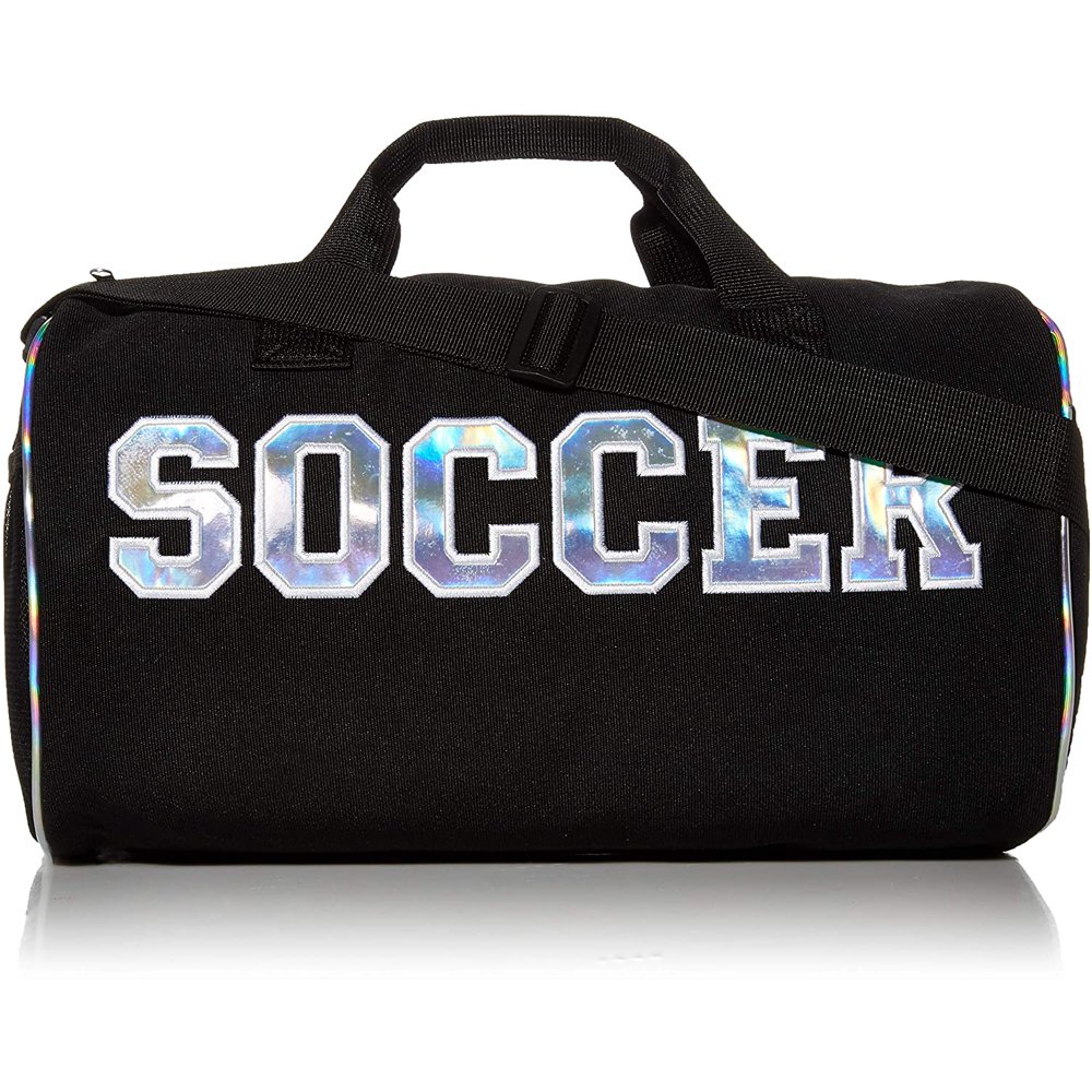 GLOBAL FBA INC Sports Duffel Bag Soccer Gym Bag with Pockets 16 Black