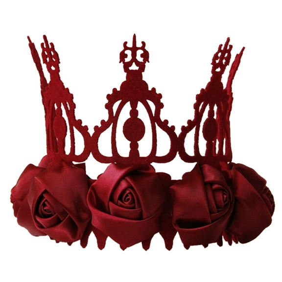 AURARMLET Red Rose Flower Headband for Stage Performance and Wedding Accessories