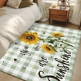 thumbnail image 5 of Kitchen Mats for Floor 3x5 Ft, Sunflowers Farmhouse Non Slip Area Rugs for Kitchen Bedroom Entryway, Sage Green Plaid Pastoral Rustic Washable Carpet Runner Rug Floor Mats for Bedroom Home Decor, 5 of 9
