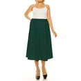 thumbnail image 4 of Women's Plus Size A-Line High Waist Elastic Band Pleated Solid Midi Skirt, 4 of 6