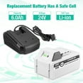 thumbnail image 3 of 6.0Ah 24V Battery and Charger for Snow Joe+ Sun Joe 24 Vlot 24BAT-LTX/LTW/LTE/LT/XR Pro Lithium-Ion Battery, 3 of 8