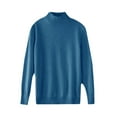 thumbnail image 4 of Fashion Sweaters for Women Mock Neck Turtleneck Jumper Dressy Slim Fit Sweater Fall Sweaters for Women Knitted Pullover Warm Sweater Tops Elegant Soft Pullover Sweater Lightweight Shirts Blue S-3XL, 4 of 5