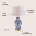 thumbnail image 3 of JONATHAN Y Ellis 29.5" Ceramic LED Table Lamp, Blue/White, JYL3008A, 3 of 6