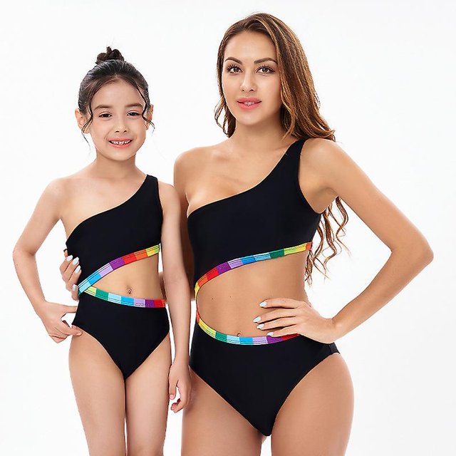 Traje de baño mujer niña, traje de baño de playa Bikini estampado, traje de baño de madre e hija para niños adultos (1 uds)