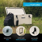 Lifetime 115 qt Bear-Resistant Camping Cooler, Premium High Performance, Ice Retention, Hard Cooler, 150 Can Capacity, Khaki (91000)